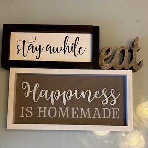 Rustic Brown and White Wall Decor Set